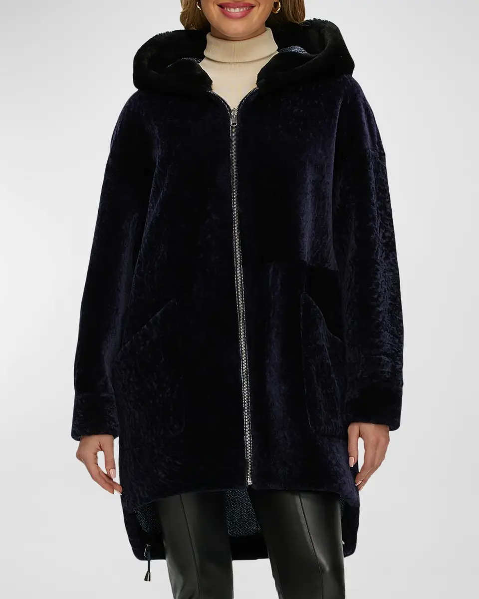 Gorski Reversible Lamb Shearling Hooded Parka Jacket | Thumbnail 2 Gorski Reversible Lamb Shearling Hooded Parka Jacket | Thumbnail 2