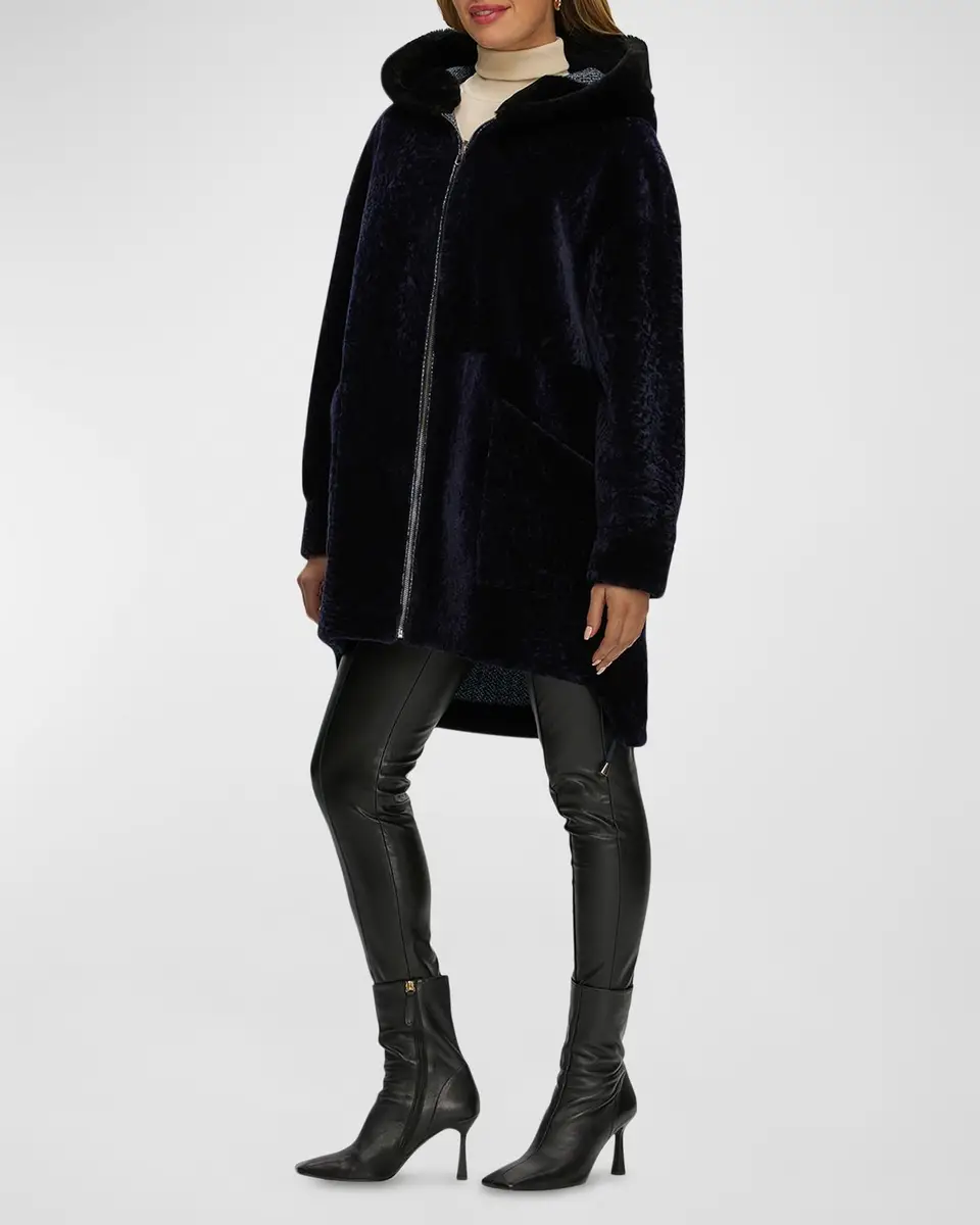 Gorski Reversible Lamb Shearling Hooded Parka Jacket | Thumbnail 3 Gorski Reversible Lamb Shearling Hooded Parka Jacket | Thumbnail 3