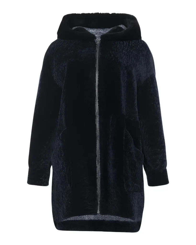 Reversible Lamb Shearling Hooded Parka Jacket Reversible Lamb Shearling Hooded Parka Jacket