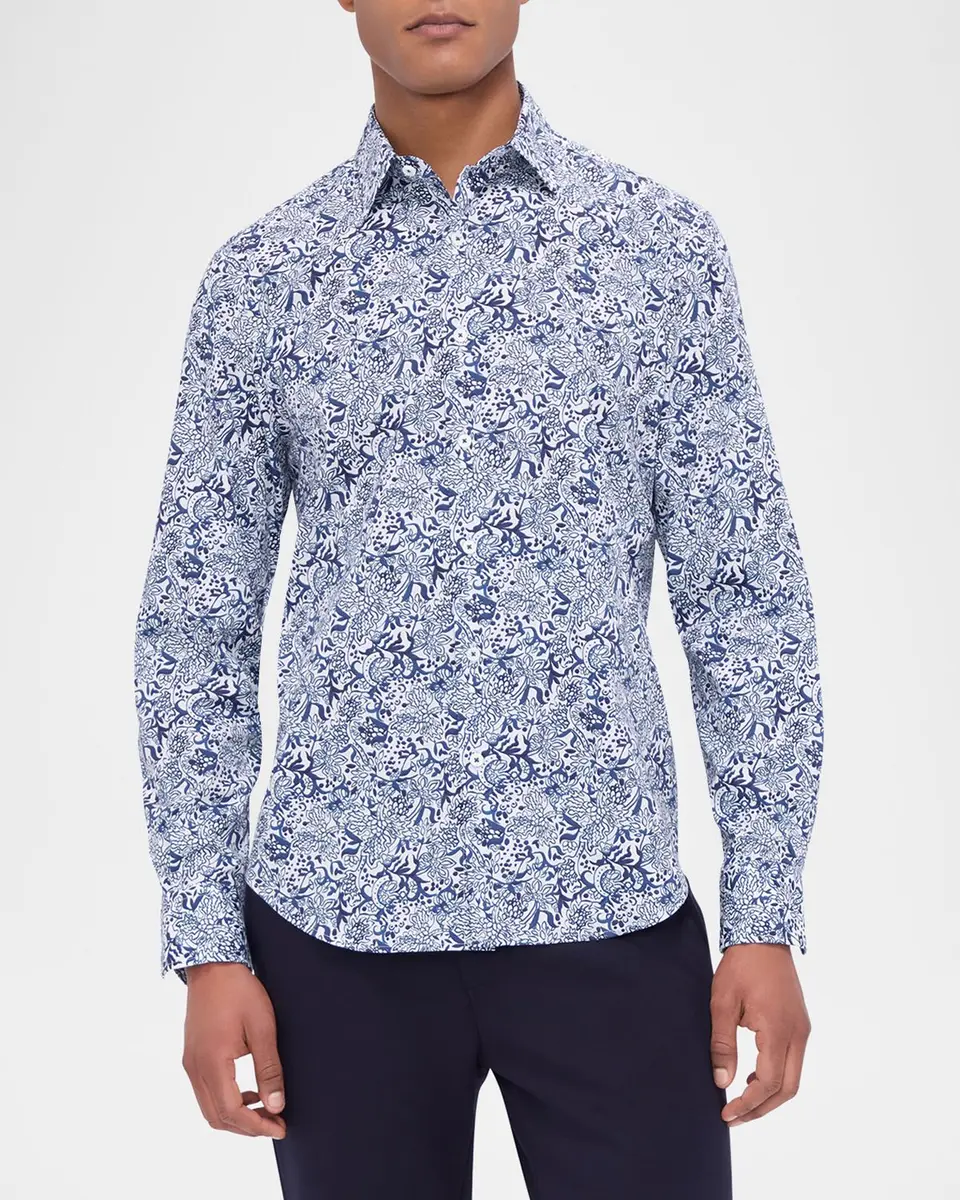 Bugatchi Men's Julian Floral Sport Shirt | Thumbnail 4 Bugatchi Men's Julian Floral Sport Shirt | Thumbnail 4