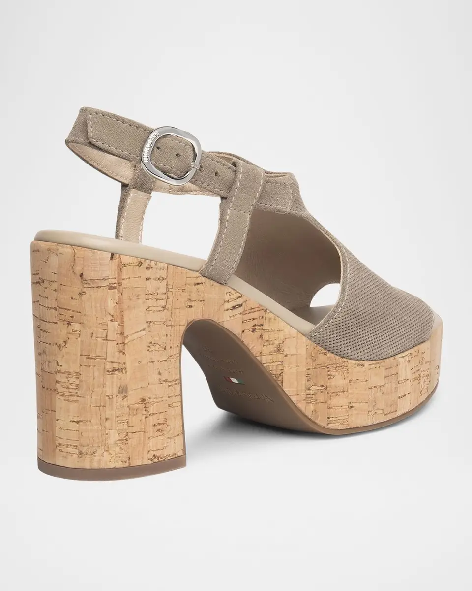 NeroGiardini Suede Ankle-Strap Platform Cork Sandals | Thumbnail 3 NeroGiardini Suede Ankle-Strap Platform Cork Sandals | Thumbnail 3