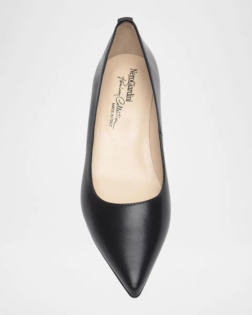 NeroGiardini Leather Kitten-Heel Pumps | Thumbnail 5 NeroGiardini Leather Kitten-Heel Pumps | Thumbnail 5