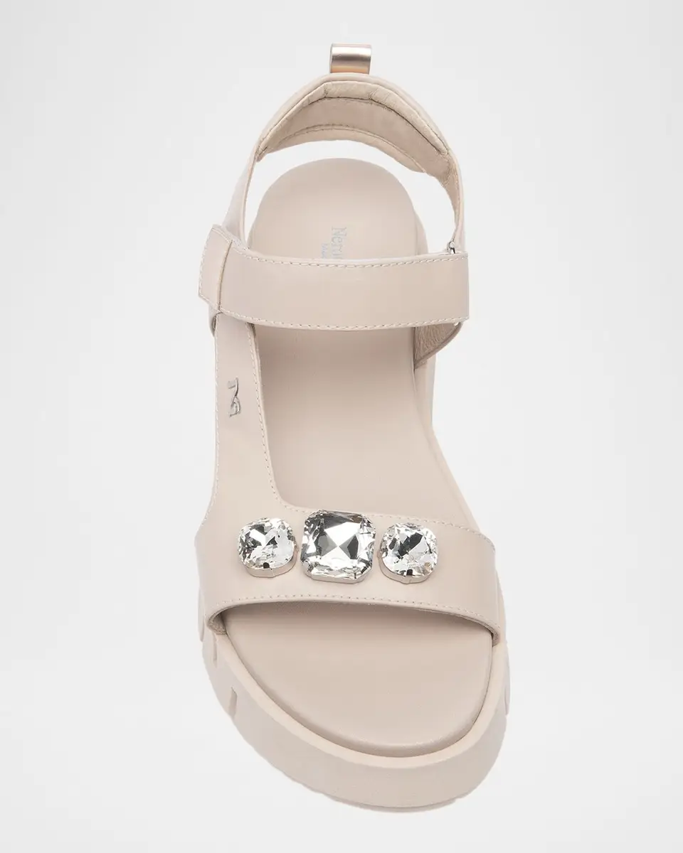 NeroGiardini Stone Embellished Leather Sandals | Thumbnail 5 NeroGiardini Stone Embellished Leather Sandals | Thumbnail 5