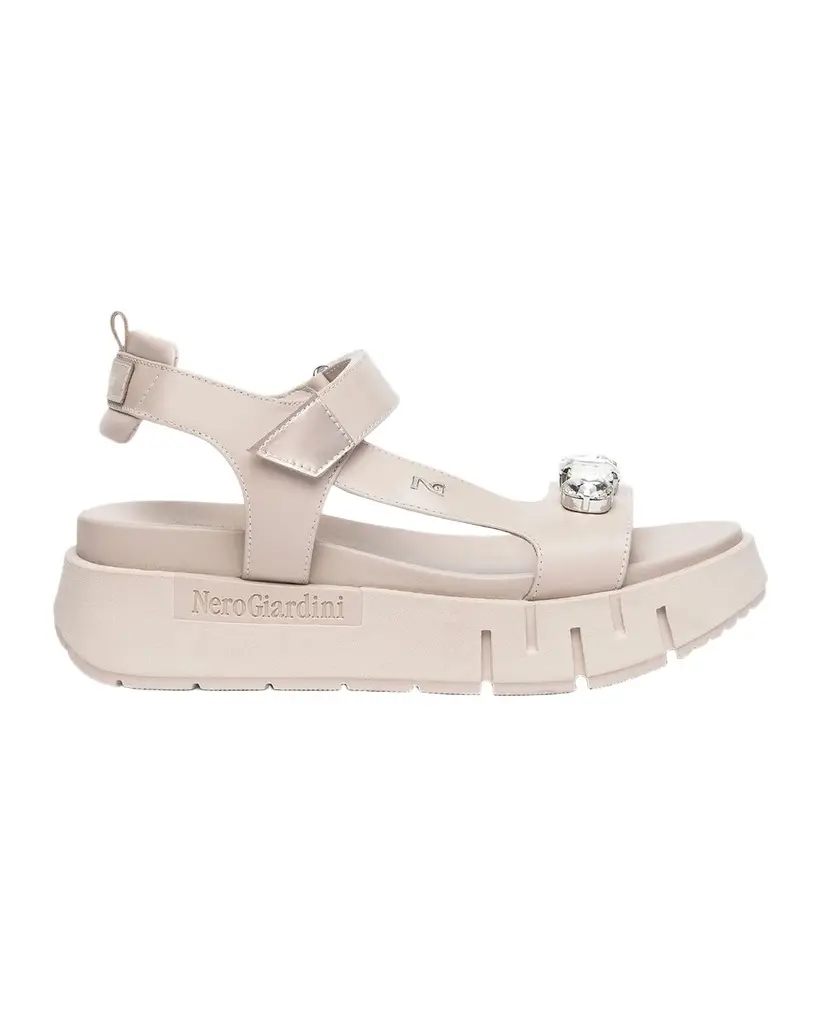 NeroGiardini Stone Embellished Leather Sandals | Image 1 NeroGiardini Stone Embellished Leather Sandals | Image 1