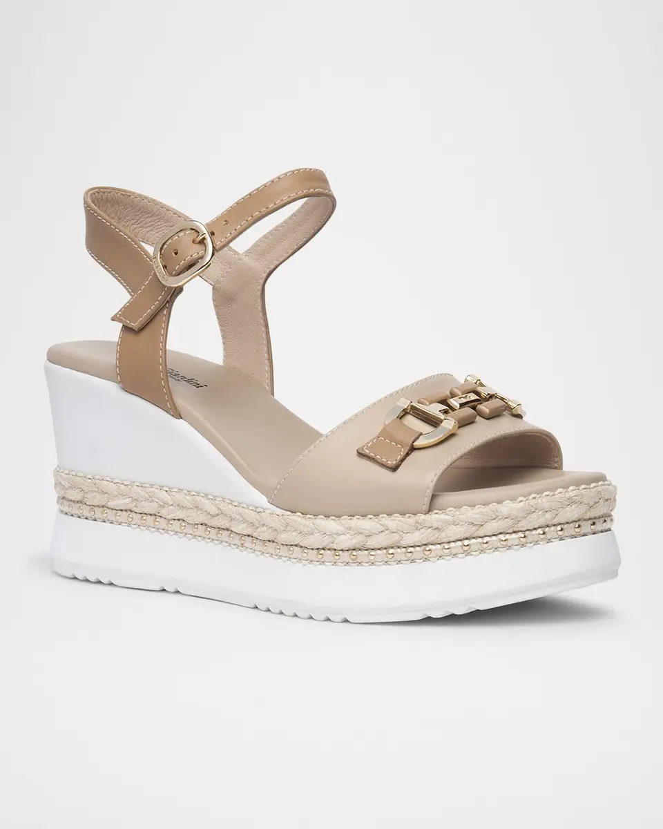 NeroGiardini Leather Horsebit Roped Platform Wedge Sandals | Thumbnail 2 NeroGiardini Leather Horsebit Roped Platform Wedge Sandals | Thumbnail 2