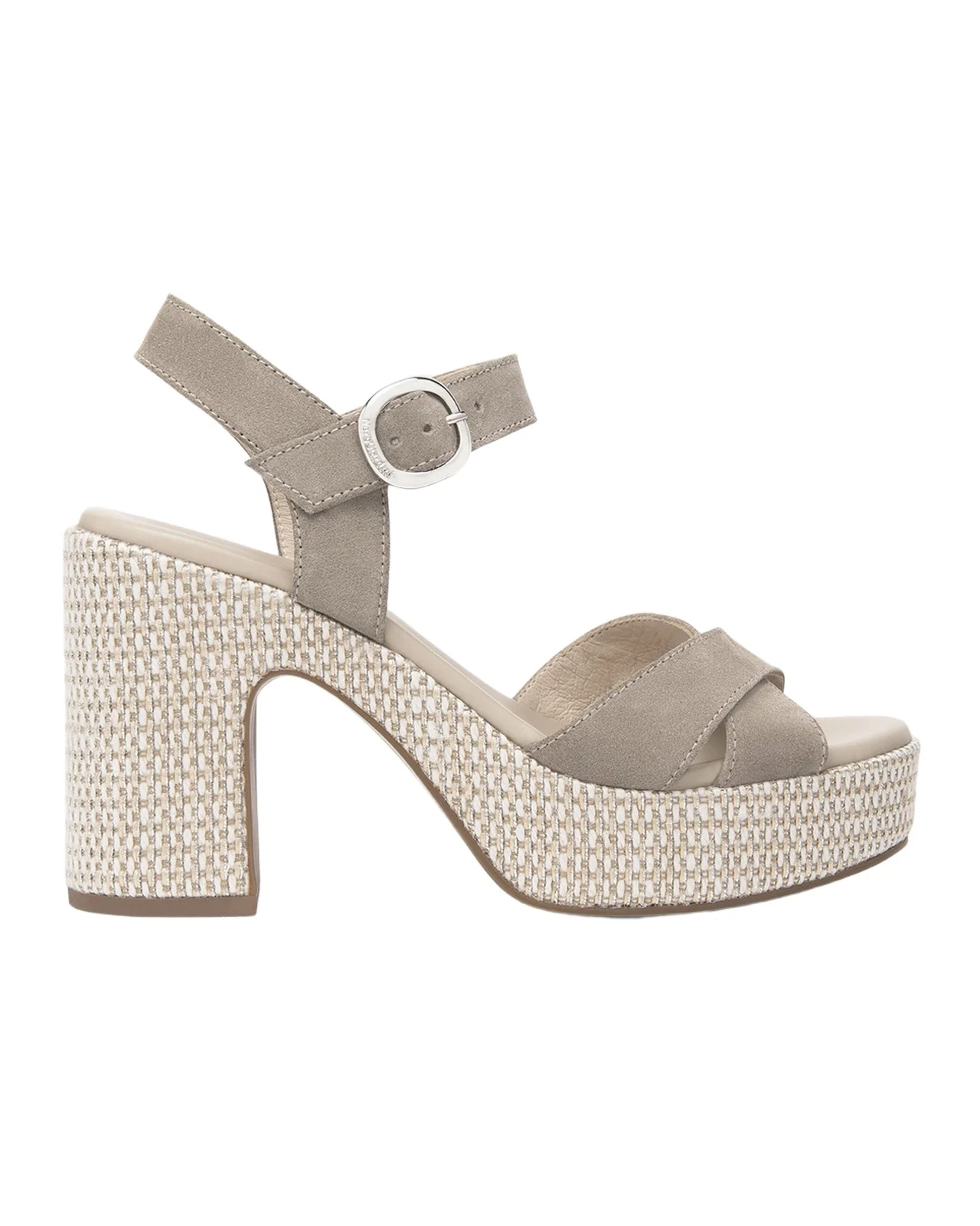 Suede Criss-Cross Strap Woven Platform Sandals Suede Criss-Cross Strap Woven Platform Sandals