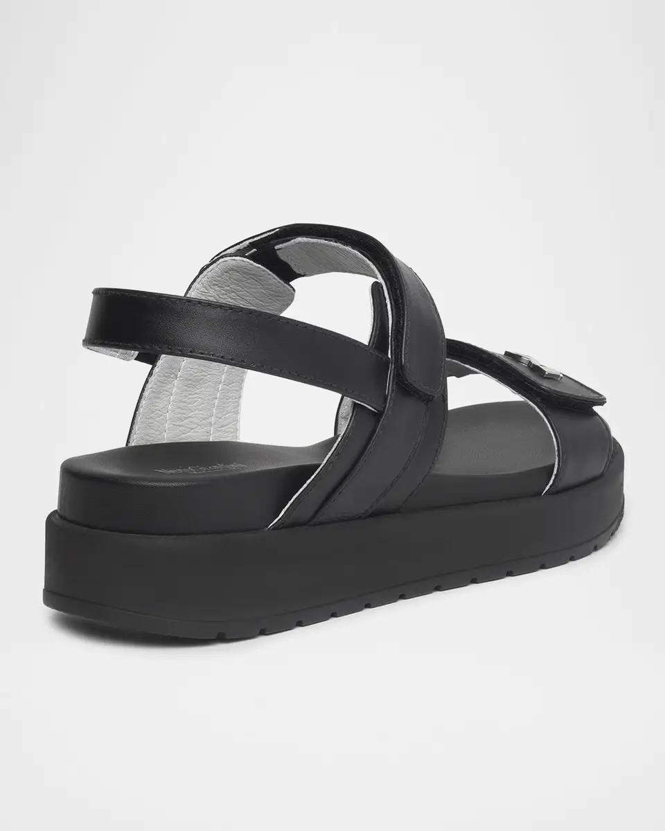 NeroGiardini Leather Double-Grip Flatform Sandals | Thumbnail 3