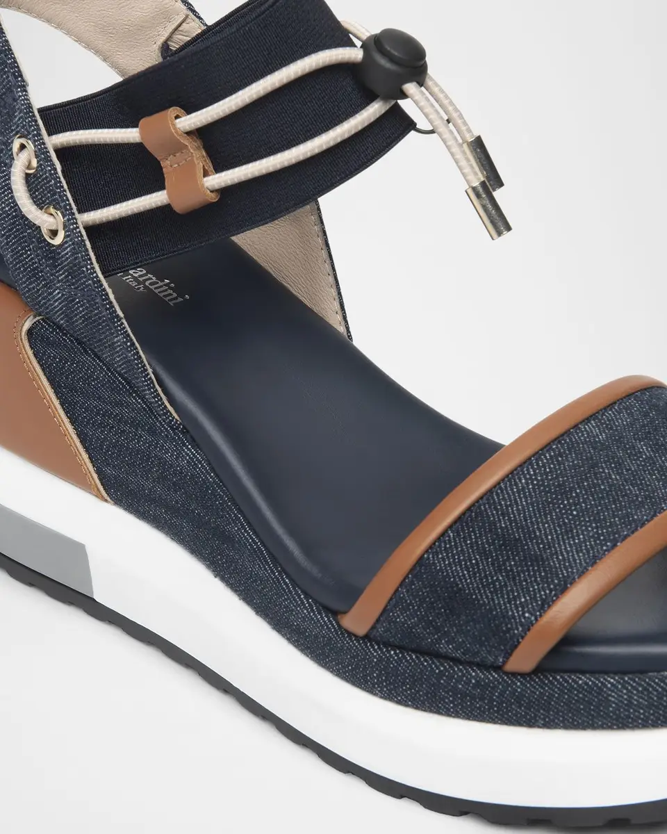 NeroGiardini Bungee Platform Wedge Sandals | Thumbnail 4