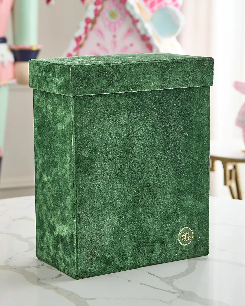 Glitterville Patisserie Large Green Flocked Gift Bags, Set of 10 | Thumbnail 2 Glitterville Patisserie Large Green Flocked Gift Bags, Set of 10 | Thumbnail 2