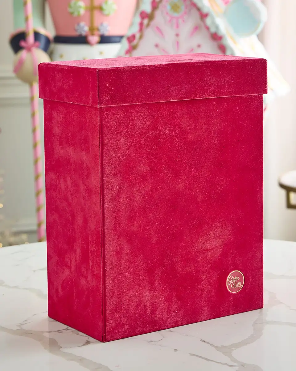 Glitterville Patisserie Large Red Flocked Gift Bags, Set of 10 | Thumbnail 2 Glitterville Patisserie Large Red Flocked Gift Bags, Set of 10 | Thumbnail 2