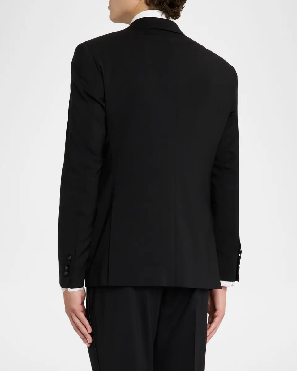 Emporio Armani Men's Tonal Plaid Peak Lapel G Line Tuxedo | Thumbnail 3 Emporio Armani Men's Tonal Plaid Peak Lapel G Line Tuxedo | Thumbnail 3