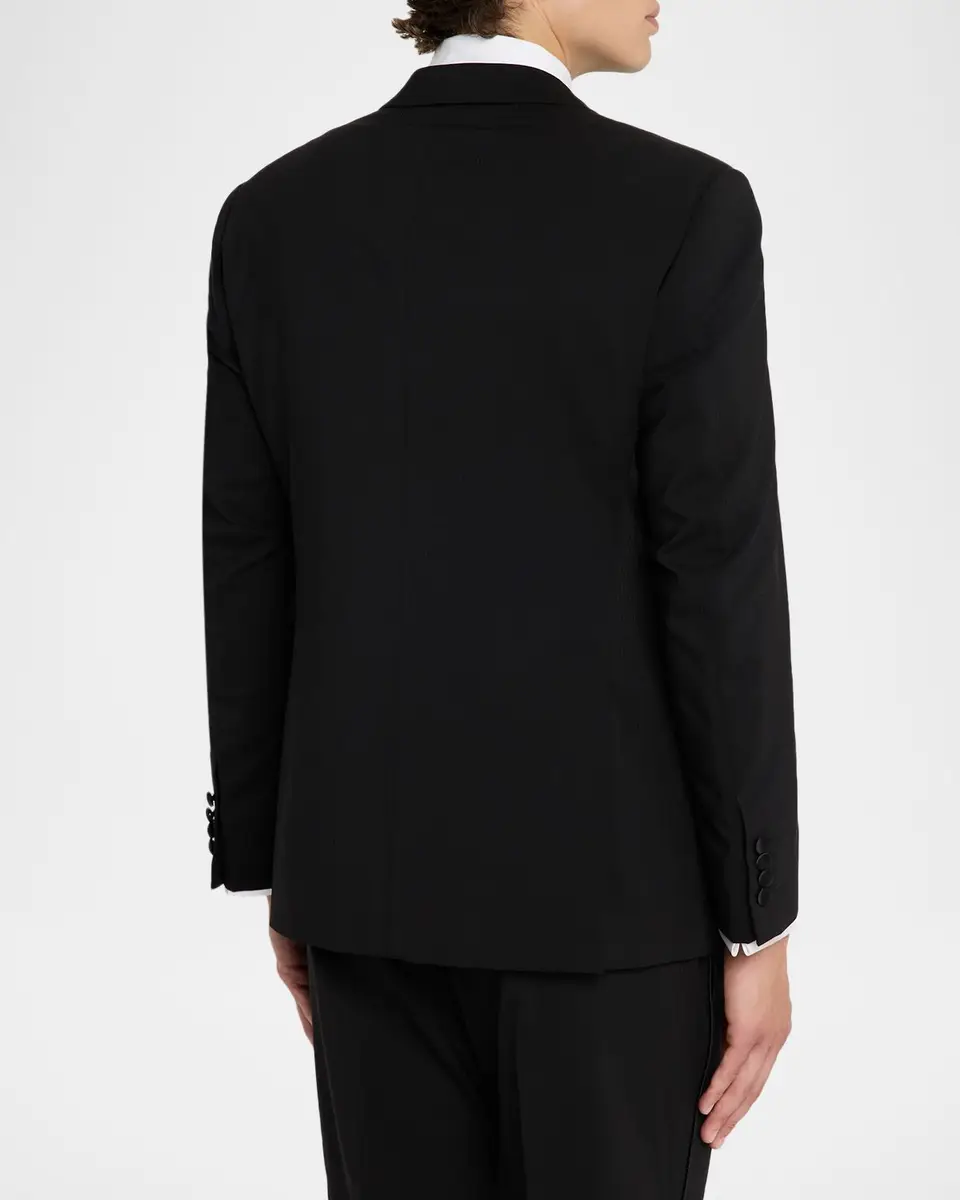 Emporio Armani Men's Tonal Plaid Peak Lapel G Line Tuxedo | Thumbnail 5 Emporio Armani Men's Tonal Plaid Peak Lapel G Line Tuxedo | Thumbnail 5