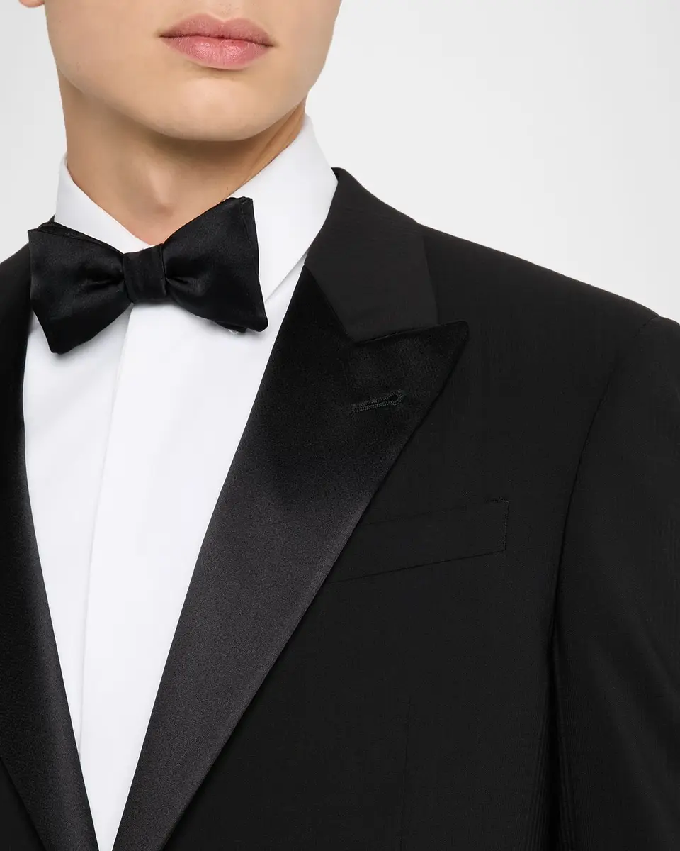 Emporio Armani Men's Tonal Plaid Peak Lapel G Line Tuxedo | Thumbnail 6 Emporio Armani Men's Tonal Plaid Peak Lapel G Line Tuxedo | Thumbnail 6