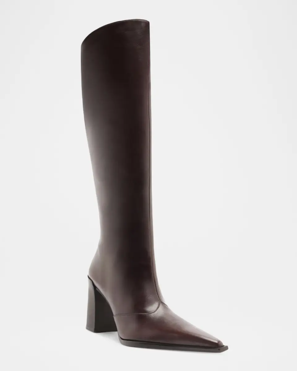 Schutz Raffaela Up Leather Block-Heel Knee-High Boots | Thumbnail 2 Schutz Raffaela Up Leather Block-Heel Knee-High Boots | Thumbnail 2