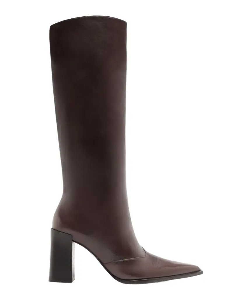 Raffaela Up Leather Block-Heel Knee-High Boots Raffaela Up Leather Block-Heel Knee-High Boots