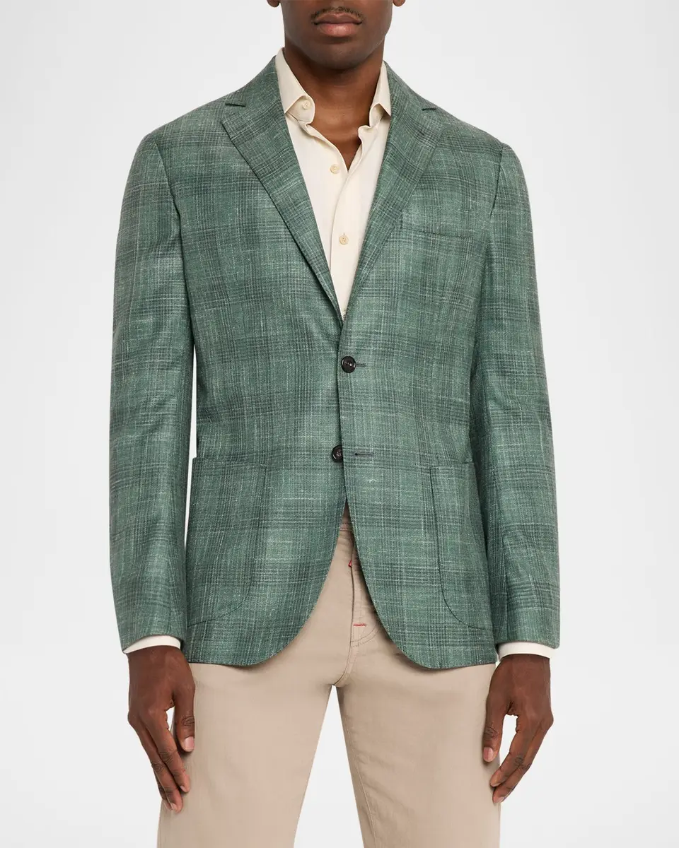 Sartorio Men's Check Wool-Linen Sport Coat | Thumbnail 4 Sartorio Men's Check Wool-Linen Sport Coat | Thumbnail 4