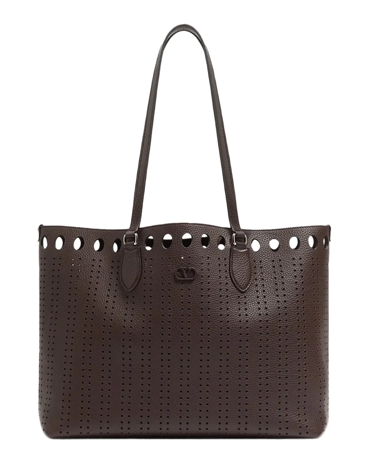 Valentino Garavani Men's Dottie Medium Tote Bag in Perforated Leather