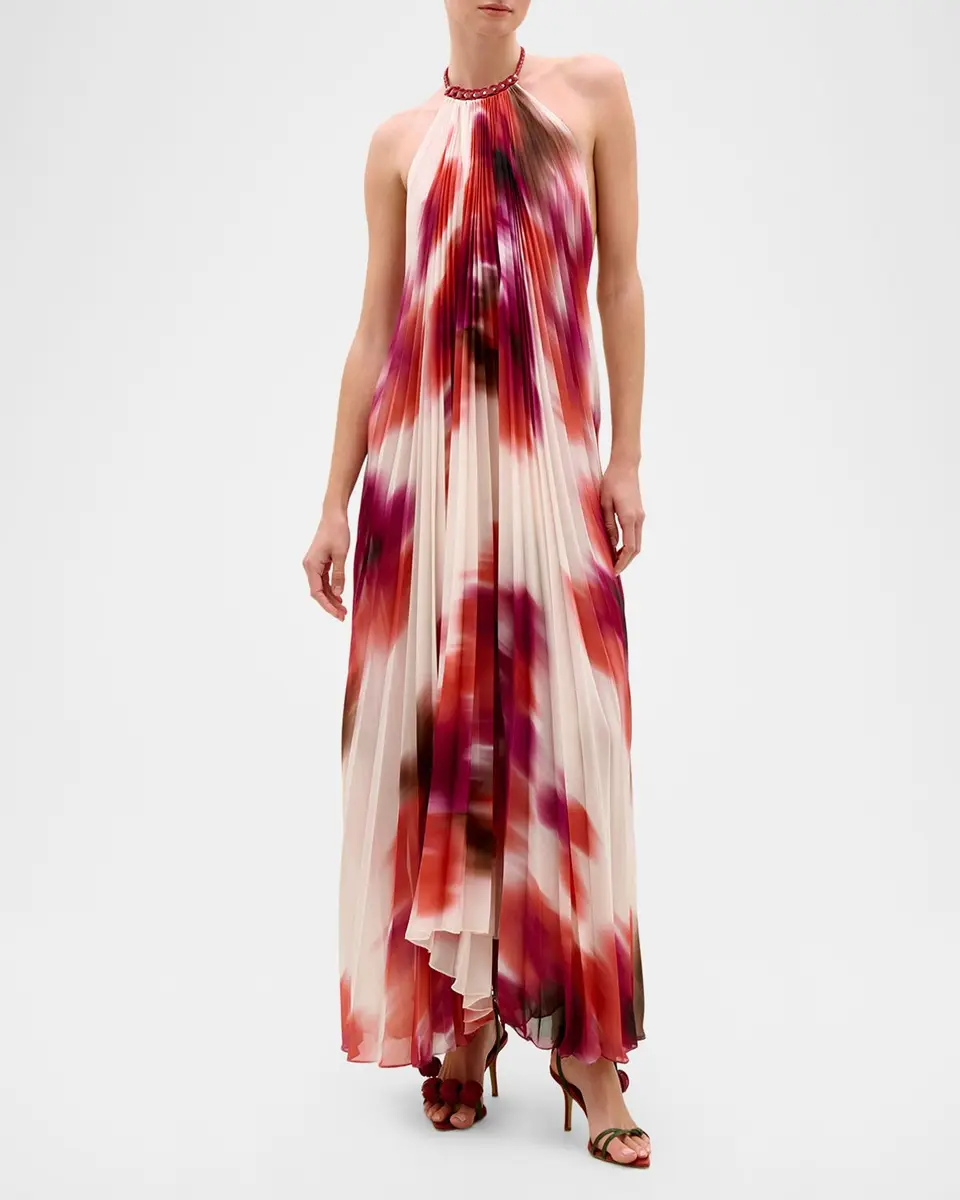 Silvia Tcherassi Constanza Pleated Halter Maxi Dress | Thumbnail 2 Silvia Tcherassi Constanza Pleated Halter Maxi Dress | Thumbnail 2