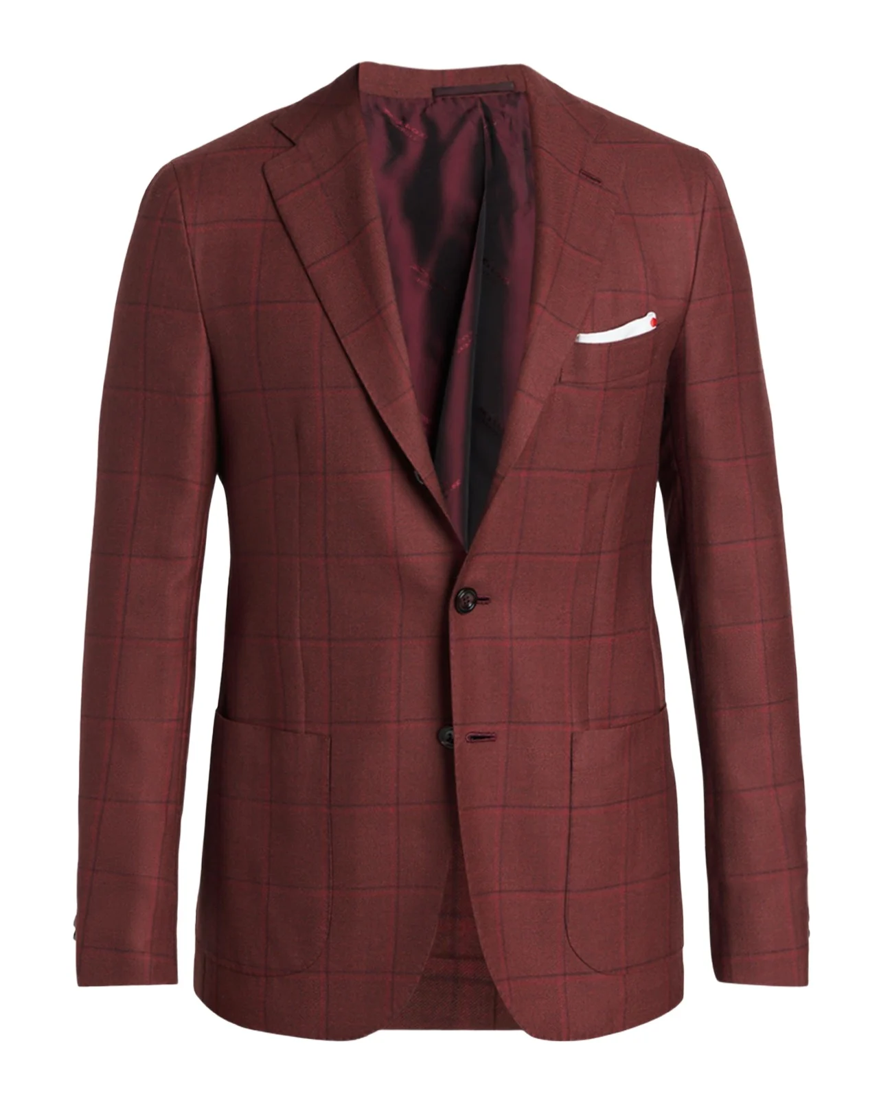 Kiton Men's Windowpane Single-Breasted Sport Coat