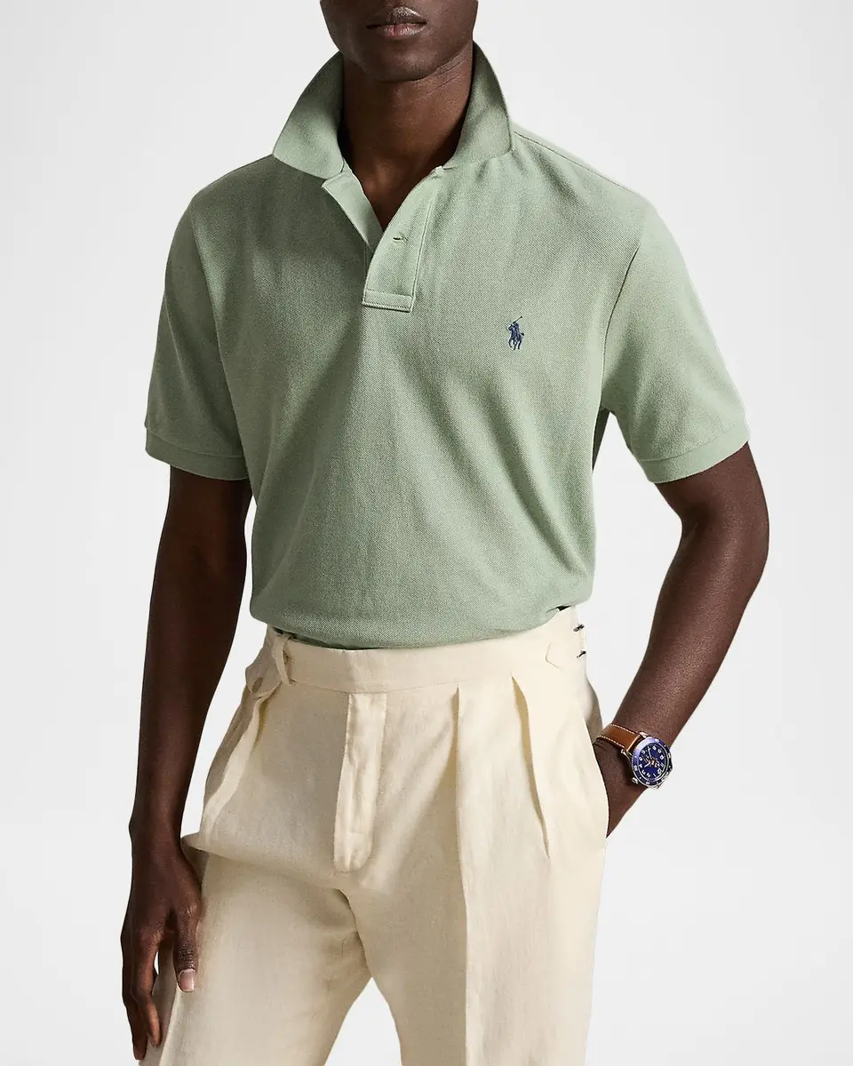 Polo Ralph Lauren Men's Basic Mesh Cotton Polo Shirt | Thumbnail 4 Polo Ralph Lauren Men's Basic Mesh Cotton Polo Shirt | Thumbnail 4