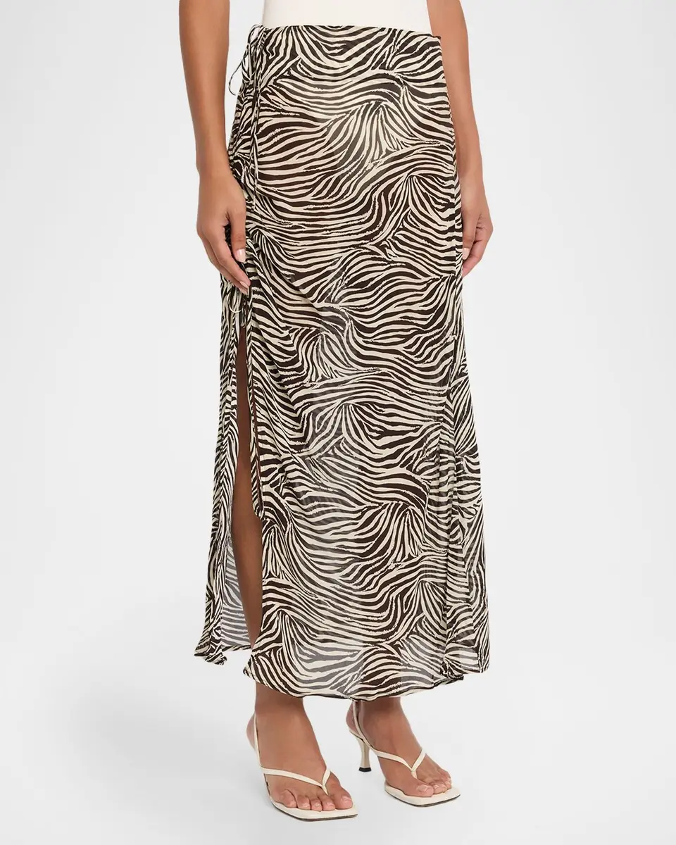 N/NICHOLAS Lia Zebra Midi Skirt | Thumbnail 2 N/NICHOLAS Lia Zebra Midi Skirt | Thumbnail 2