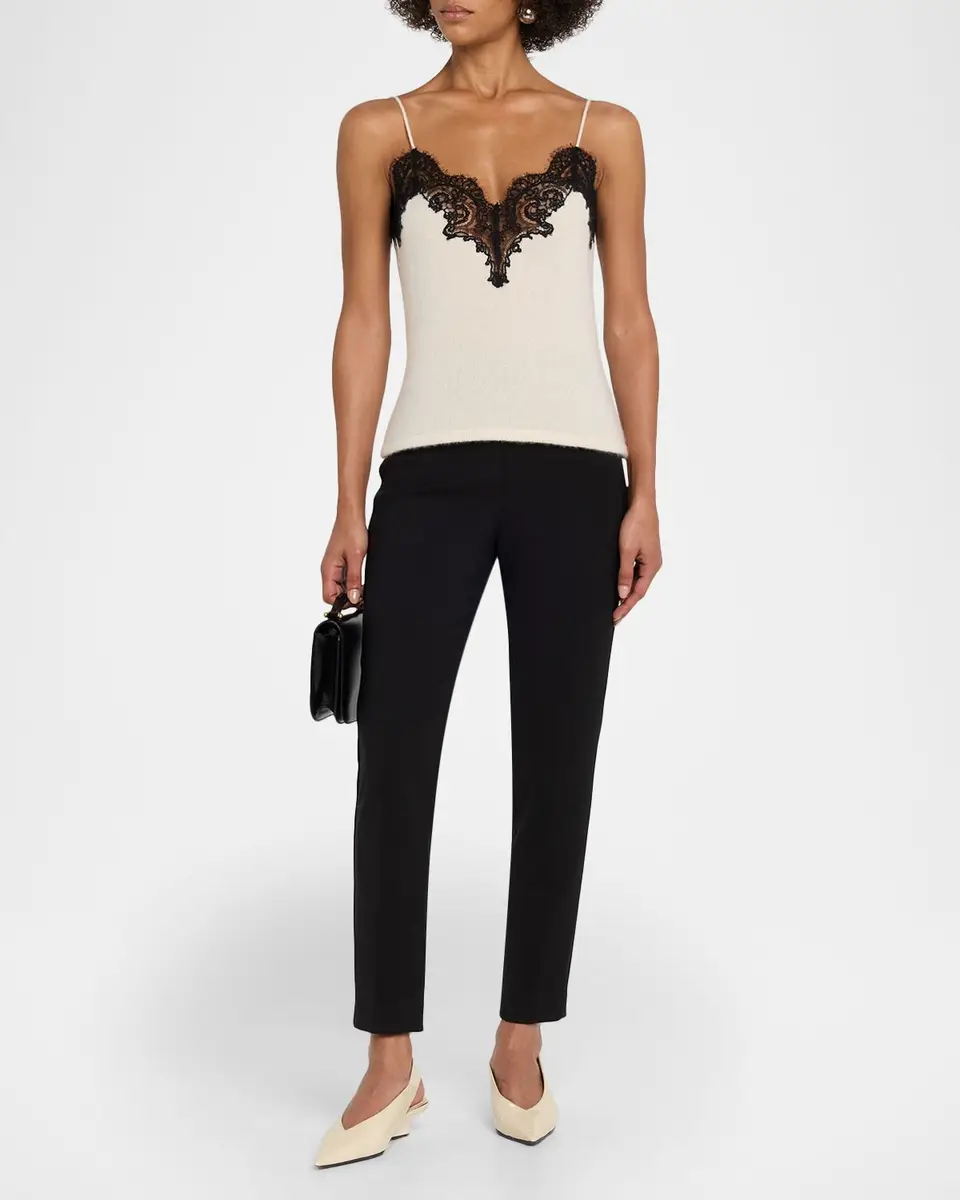 Adam Lippes Beatrix Lace-Trim Cashmere-Knit Cami | Thumbnail 2
