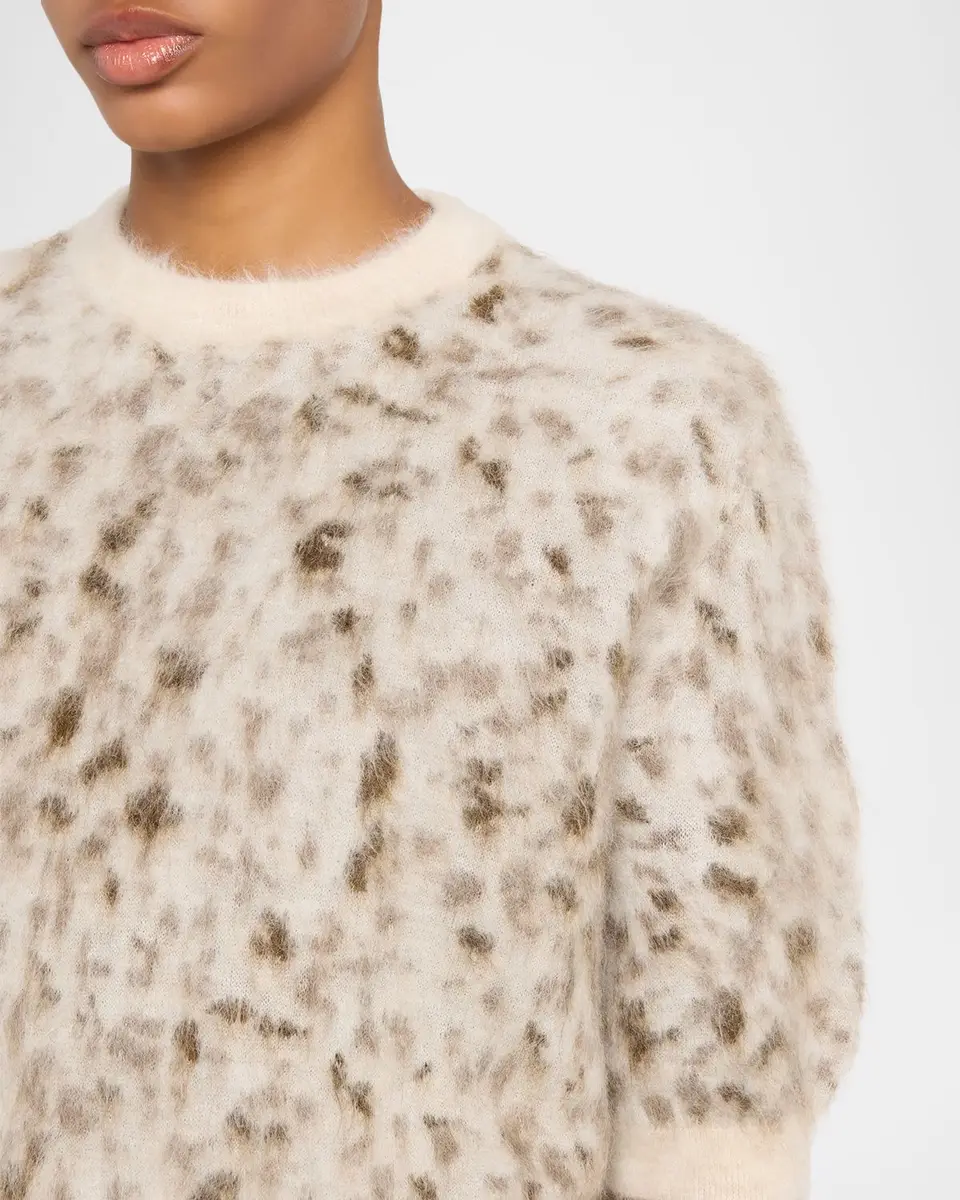 Brunello Cucinelli Cashmere-Wool Speckled Short-Sleeve Sweater | Thumbnail 5 Brunello Cucinelli Cashmere-Wool Speckled Short-Sleeve Sweater | Thumbnail 5