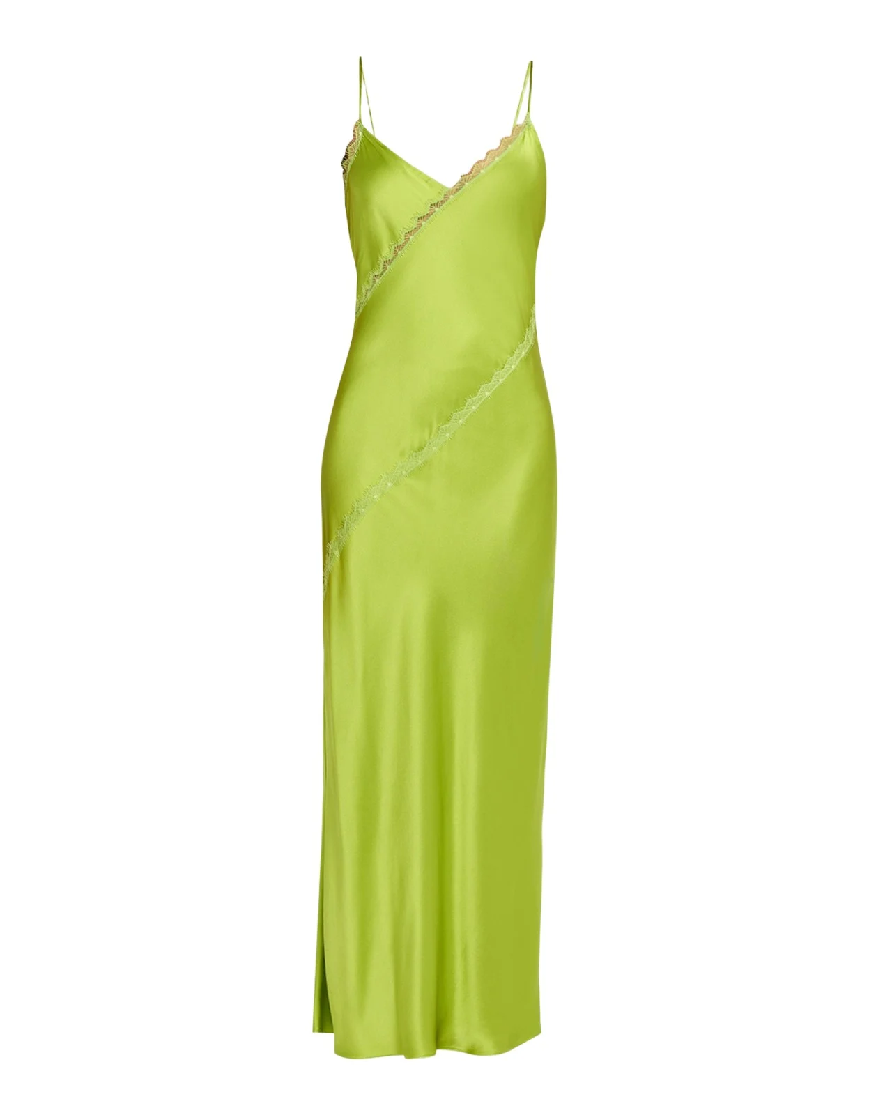 Cece Lace Inset Satin Maxi Dress