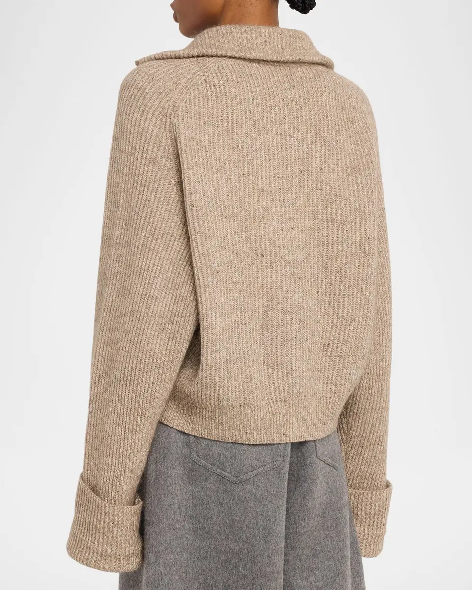 Brunello Cucinelli Cashmere-Mohair Ribbed Zip-Up Cardigan | Thumbnail 3 Brunello Cucinelli Cashmere-Mohair Ribbed Zip-Up Cardigan | Thumbnail 3