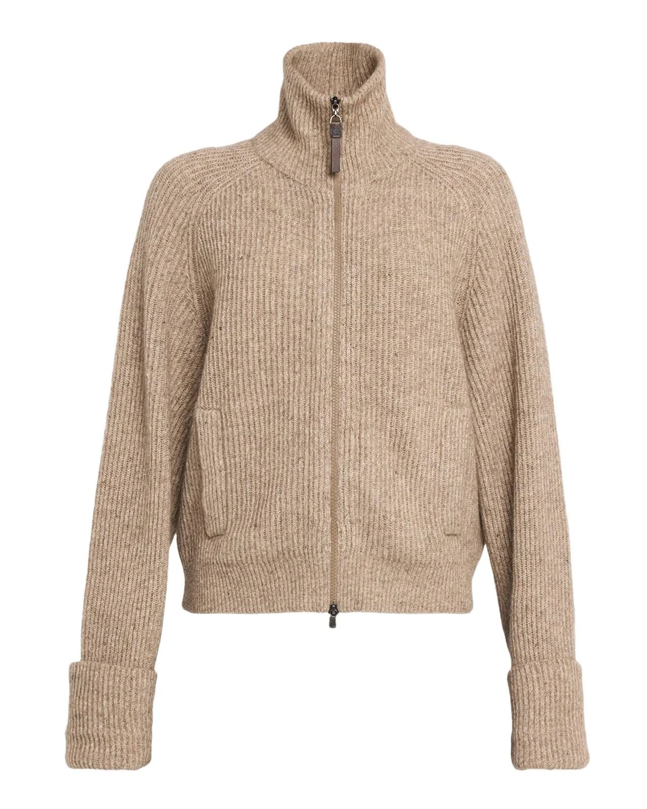 Cashmere-Mohair Ribbed Zip-Up Cardigan Cashmere-Mohair Ribbed Zip-Up Cardigan