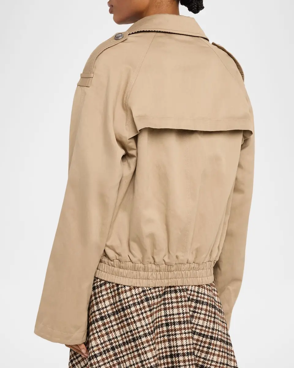 Brunello Cucinelli Double-Breasted Techno Short Trench Coat | Thumbnail 3