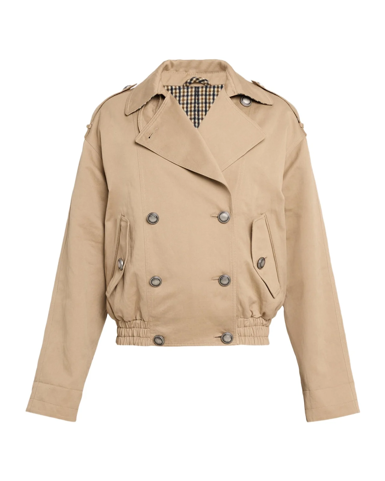Double-Breasted Techno Short Trench Coat Double-Breasted Techno Short Trench Coat