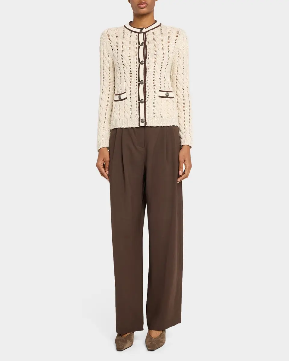 Brunello Cucinelli Micro Sequin Openwork Cable Knit Cardigan | Thumbnail 2 Brunello Cucinelli Micro Sequin Openwork Cable Knit Cardigan | Thumbnail 2