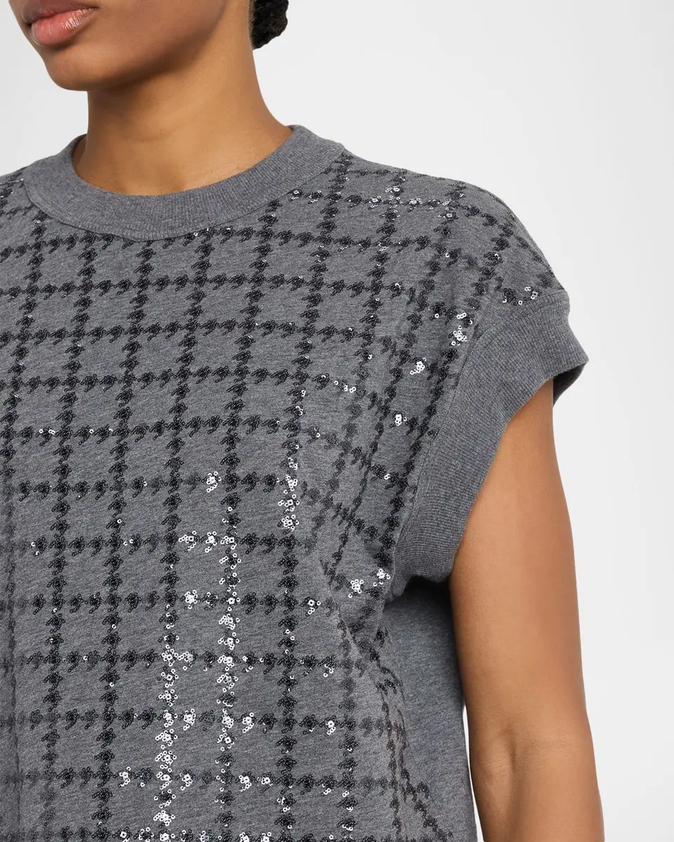 Brunello Cucinelli Micro Sequin Cotton Tank Top | Thumbnail 5 Brunello Cucinelli Micro Sequin Cotton Tank Top | Thumbnail 5