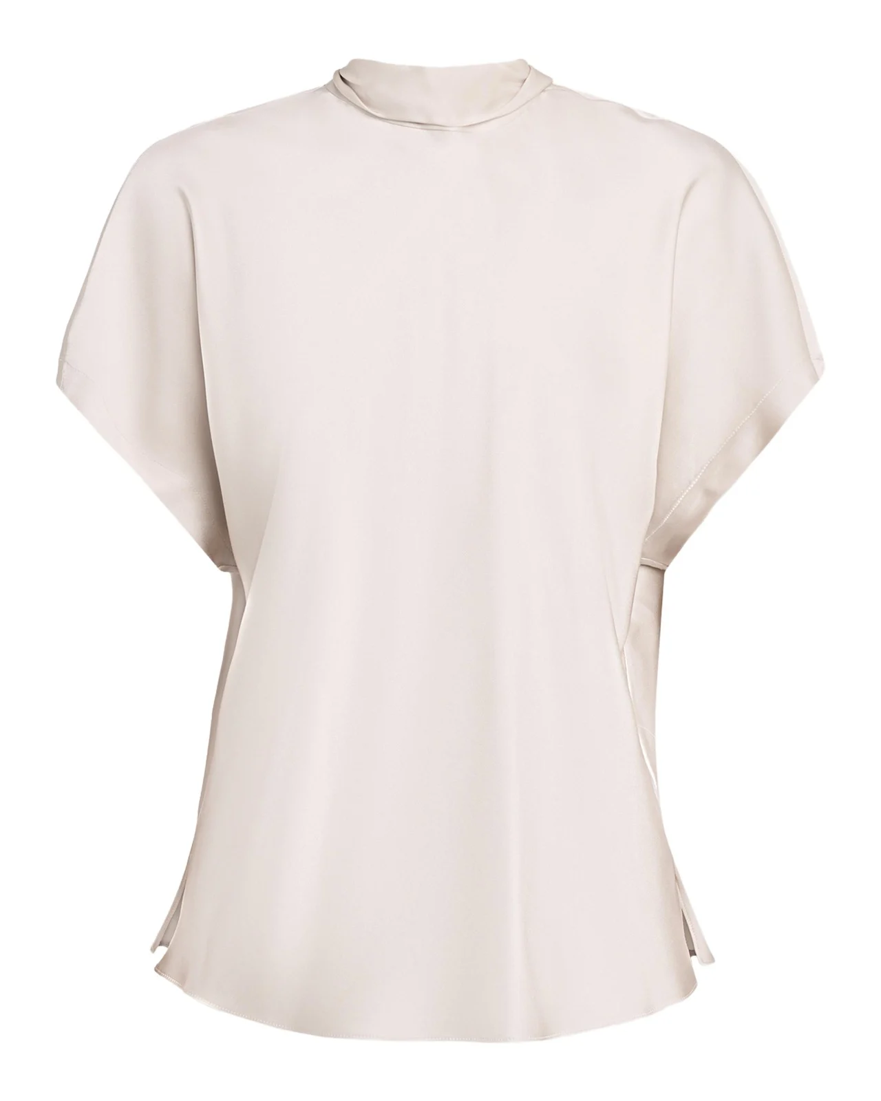 Back-Tie Short-Sleeve Silk Blouse Back-Tie Short-Sleeve Silk Blouse