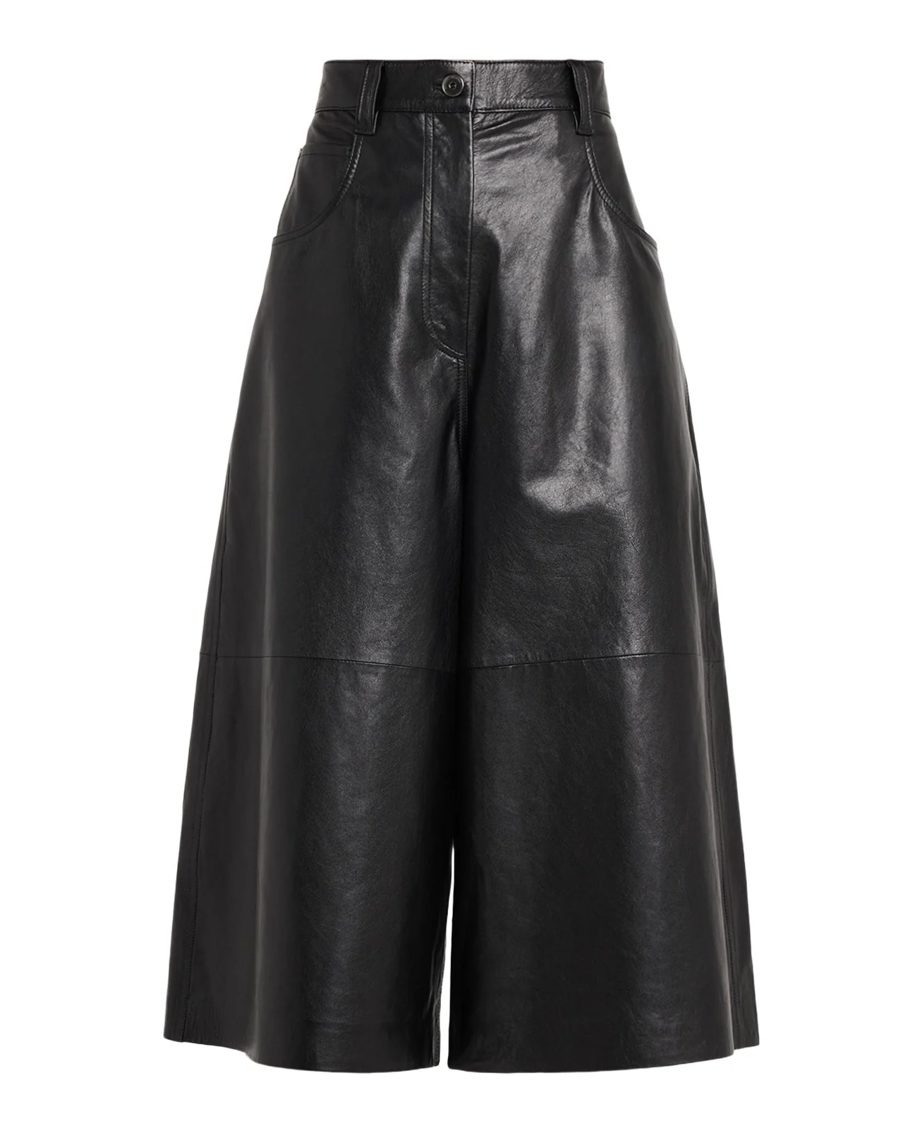 Wide-Leg Cropped Leather Pants Wide-Leg Cropped Leather Pants