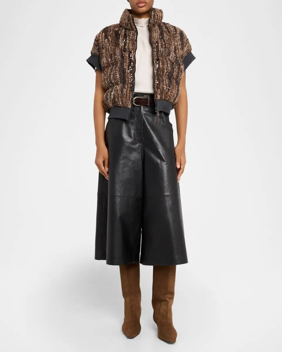 Brunello Cucinelli Paillette Mohair Boucle Padded Vest | Thumbnail 2