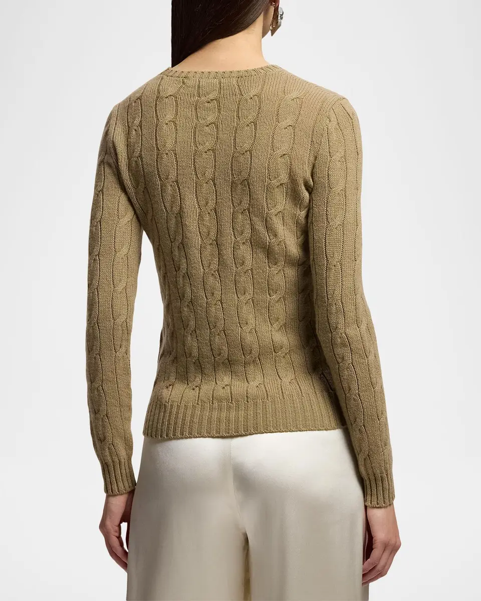 Ralph Lauren Collection Cable-Knit Cashmere Crewneck Sweater | Thumbnail 3
