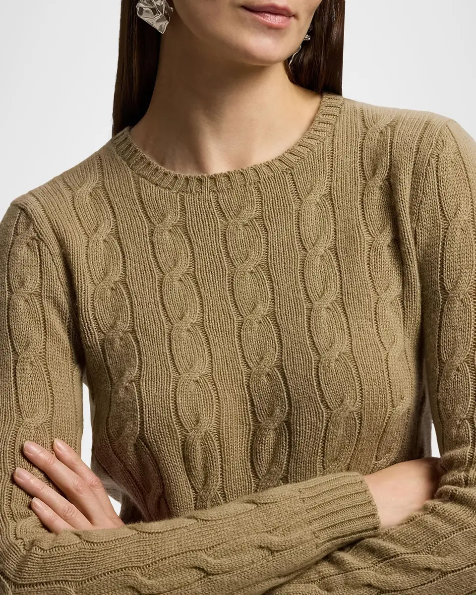 Ralph Lauren Collection Cable-Knit Cashmere Crewneck Sweater | Thumbnail 5
