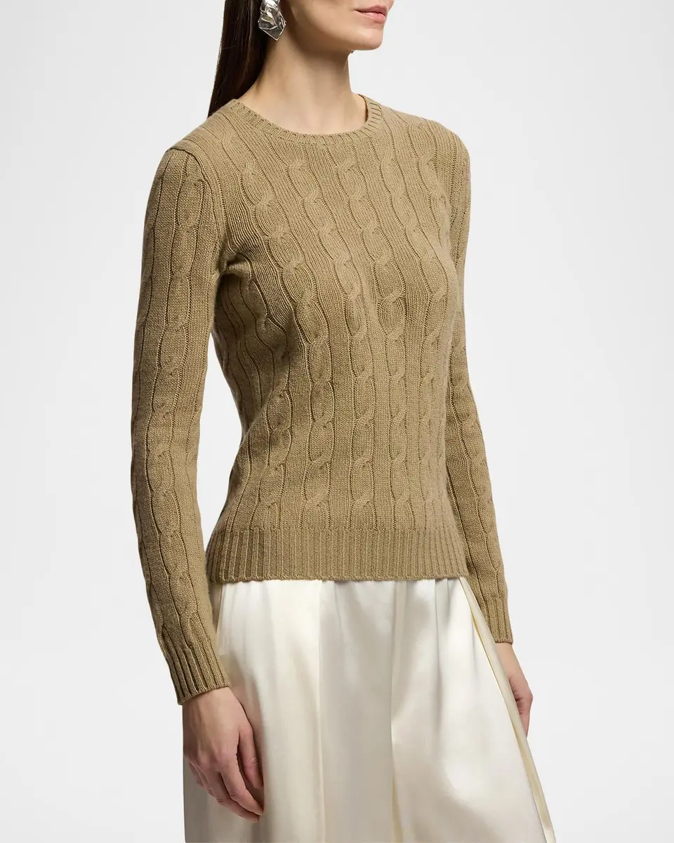 Ralph Lauren Collection Cable-Knit Cashmere Crewneck Sweater | Thumbnail 6