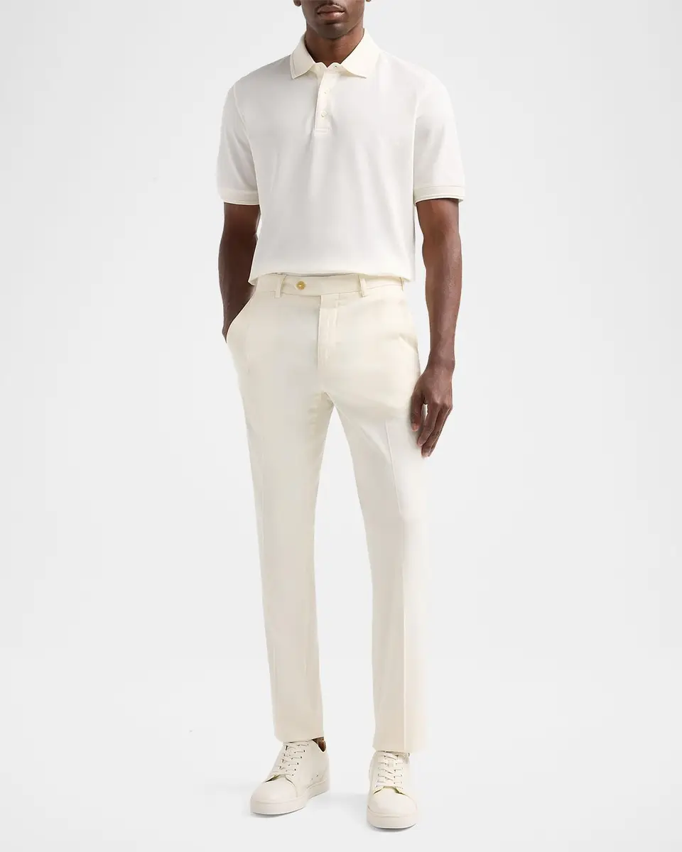 Canali Men's Cotton Piqué Polo Shirt | Thumbnail 2 Canali Men's Cotton Piqué Polo Shirt | Thumbnail 2