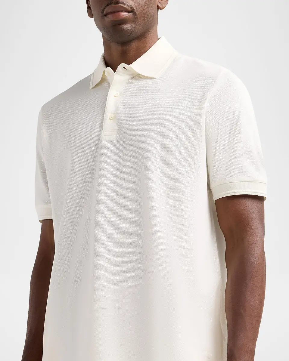 Canali Men's Cotton Piqué Polo Shirt | Thumbnail 5 Canali Men's Cotton Piqué Polo Shirt | Thumbnail 5