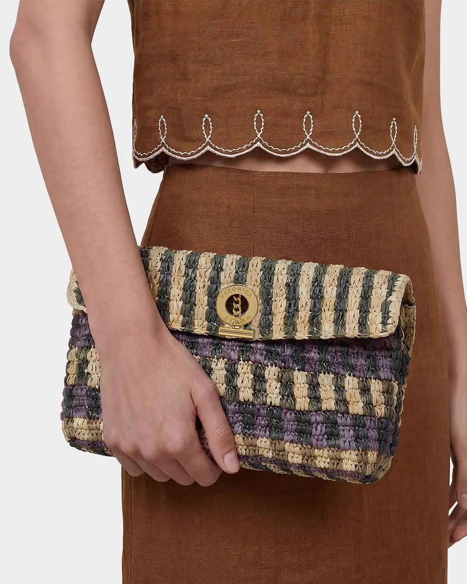 Veronica Beard Anchor Striped Raffia Clutch Bag | Thumbnail 2 Veronica Beard Anchor Striped Raffia Clutch Bag | Thumbnail 2