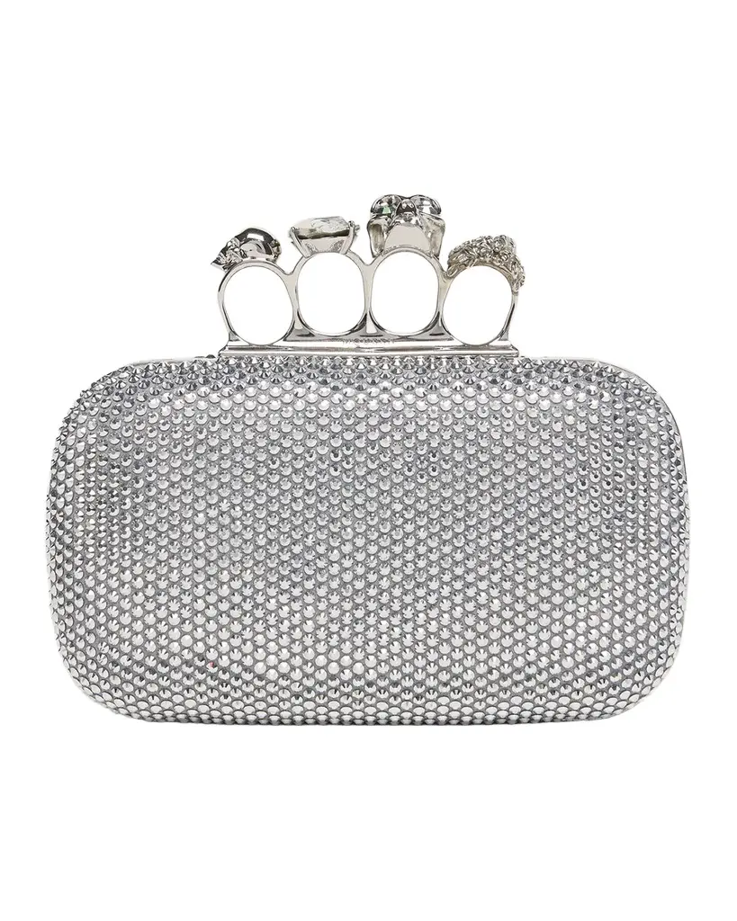 McQueen Embellished Skull Leather Clutch | Image 1 McQueen Embellished Skull Leather Clutch | Image 1