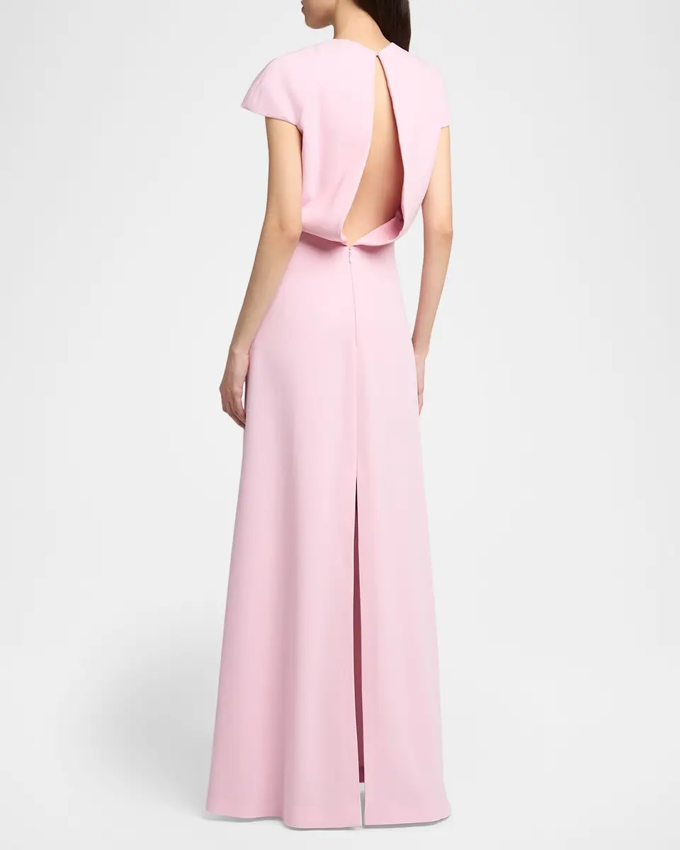 Jil Sander Open Back Short-Sleeve Long Wool Dress | Thumbnail 3 Jil Sander Open Back Short-Sleeve Long Wool Dress | Thumbnail 3