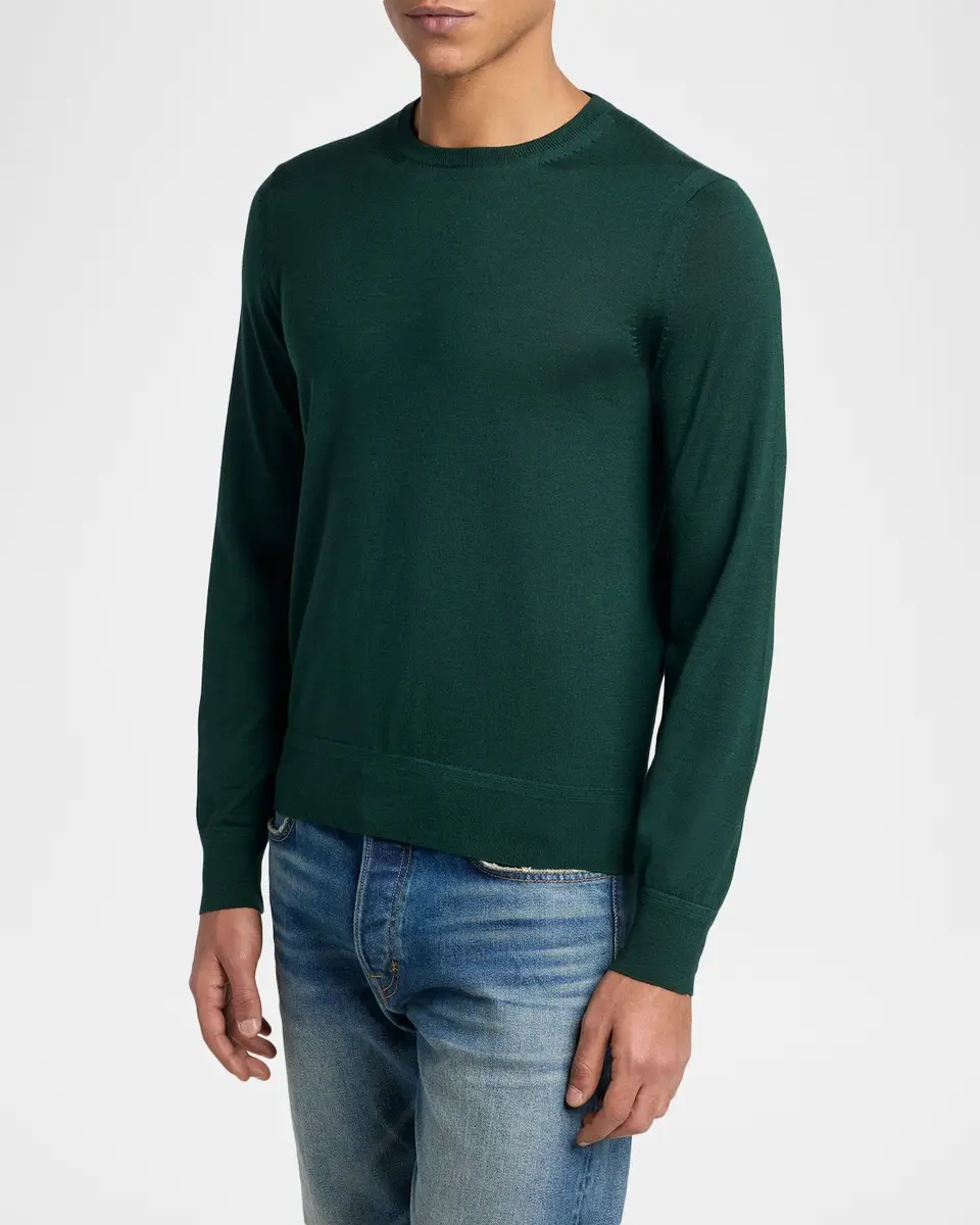 Tom Ford Men's Lyocell and Cotton Long-Sleeve T-Shirt | Thumbnail 4 Tom Ford Men's Lyocell and Cotton Long-Sleeve T-Shirt | Thumbnail 4
