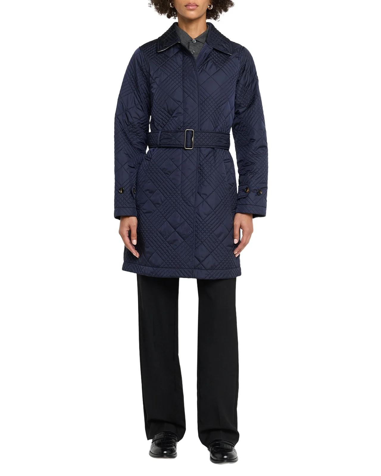 Darliston Check Quilted Coat With Belt