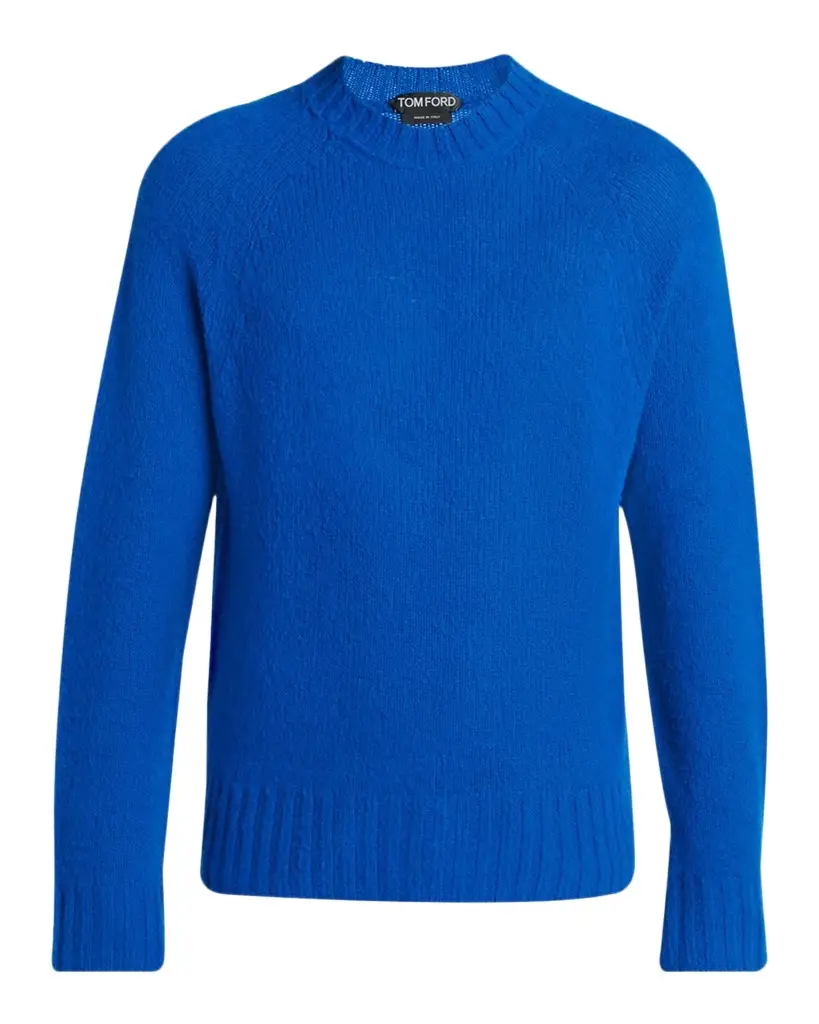 Tom Ford Men's Brushed Cashmere Raglan Crewneck Sweater | Image 1 Tom Ford Men's Brushed Cashmere Raglan Crewneck Sweater | Image 1