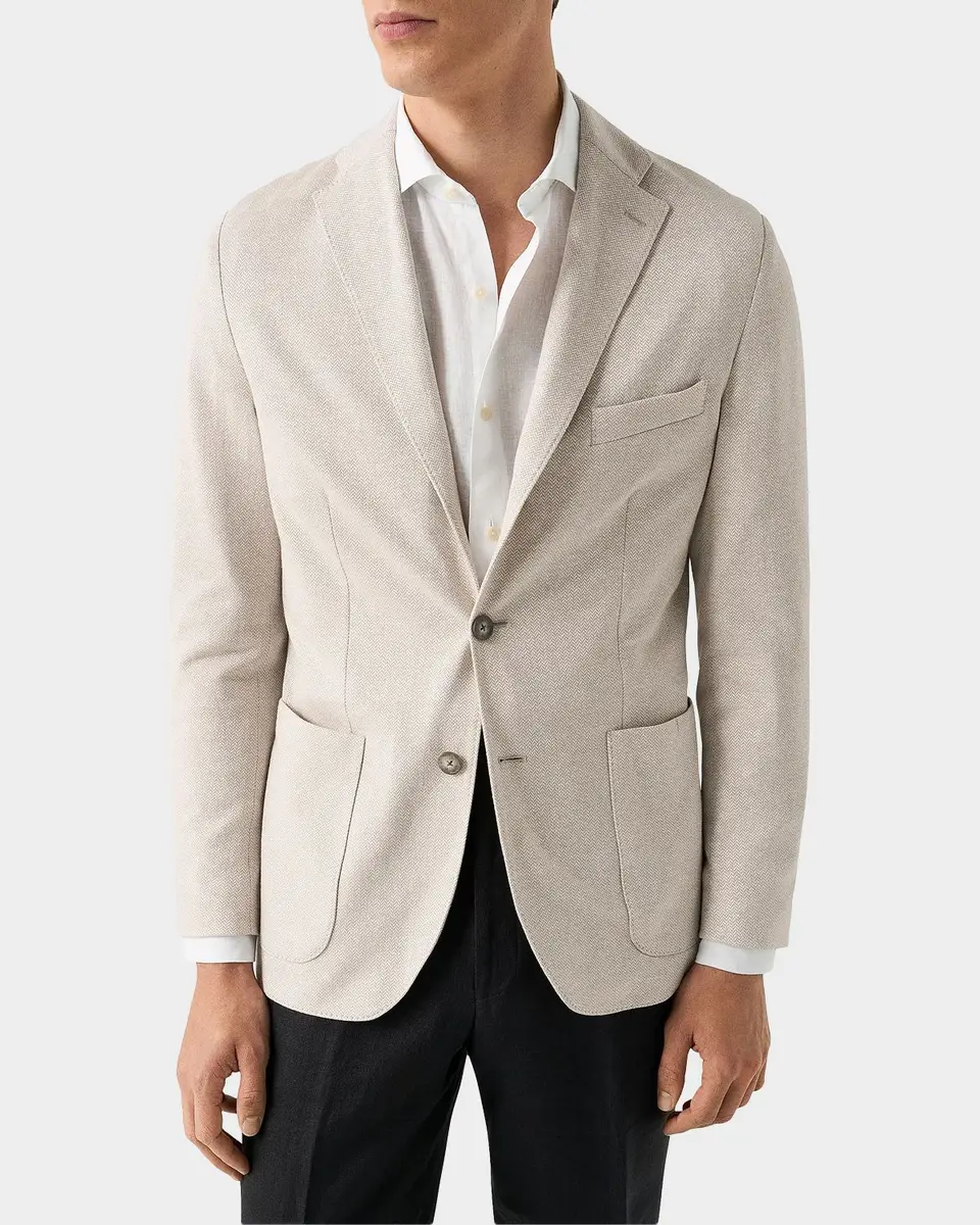 Eton Herringbone Linen Jersey Soft Jacket | Thumbnail 2