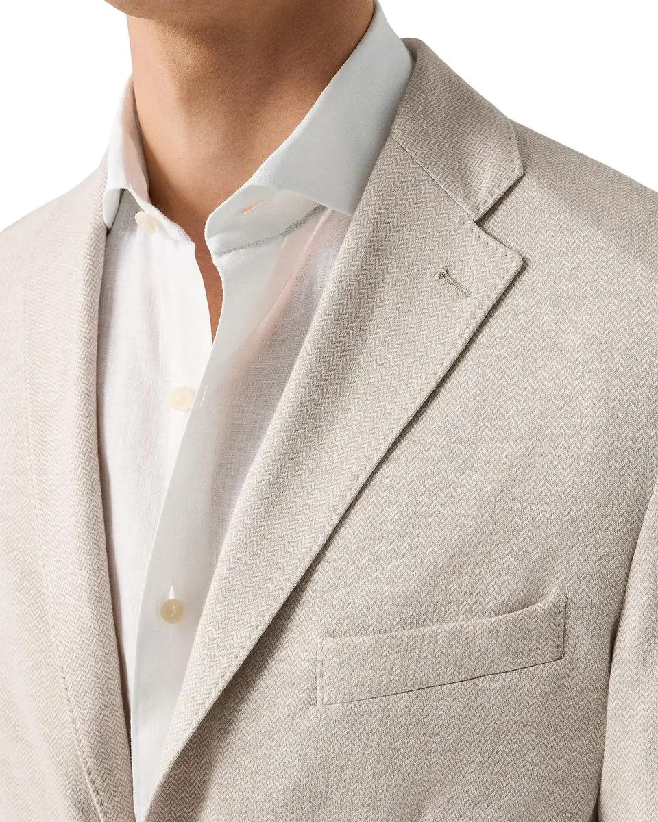 Eton Herringbone Linen Jersey Soft Jacket | Thumbnail 3